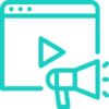 Data-informed creative icon representing ROI-driven video marketing strategy for national brands